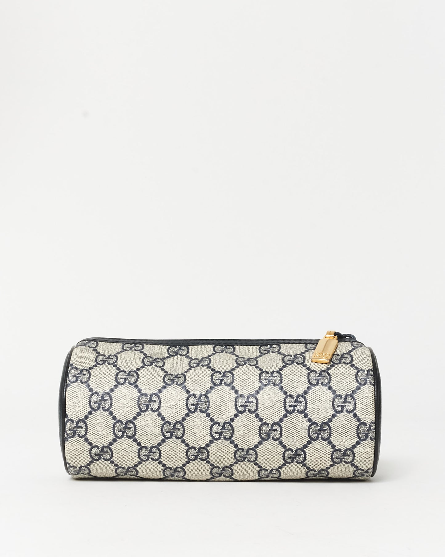 Gucci Vintage Beige 
Navy Coated Canvas Cosmetic Pouch