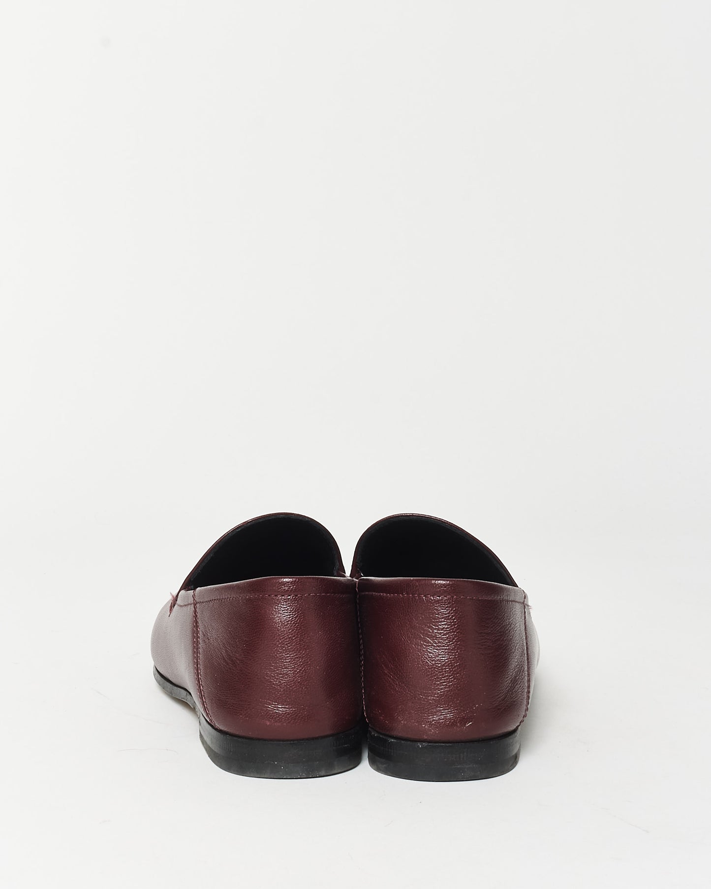 Gucci Burgundy Leather Brixton Horsebit Detail Loafers - 36