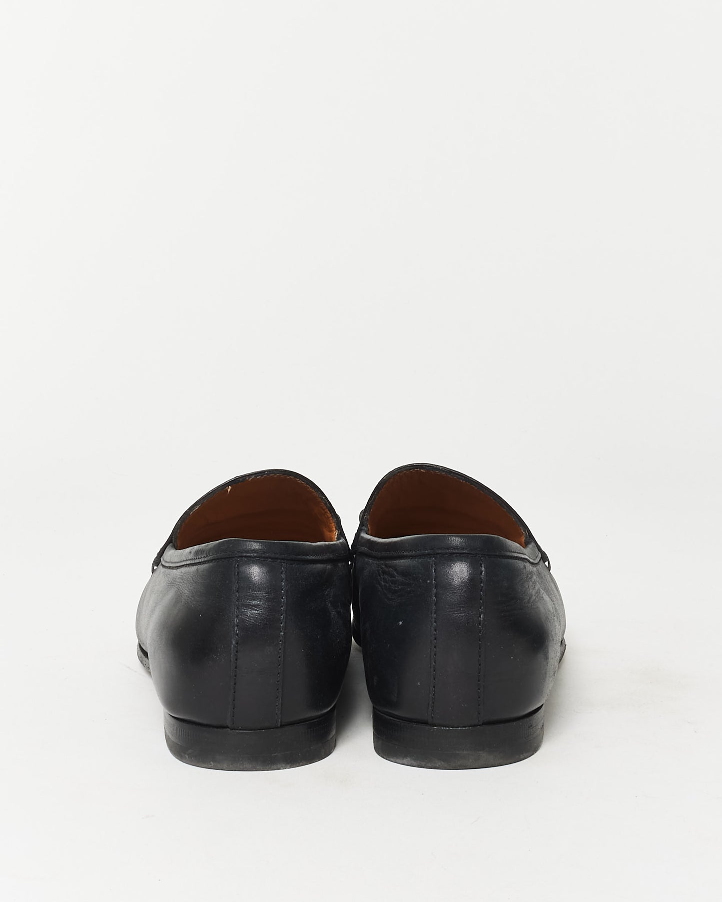 Gucci Black Leather Jordaan Loafers - 35.5