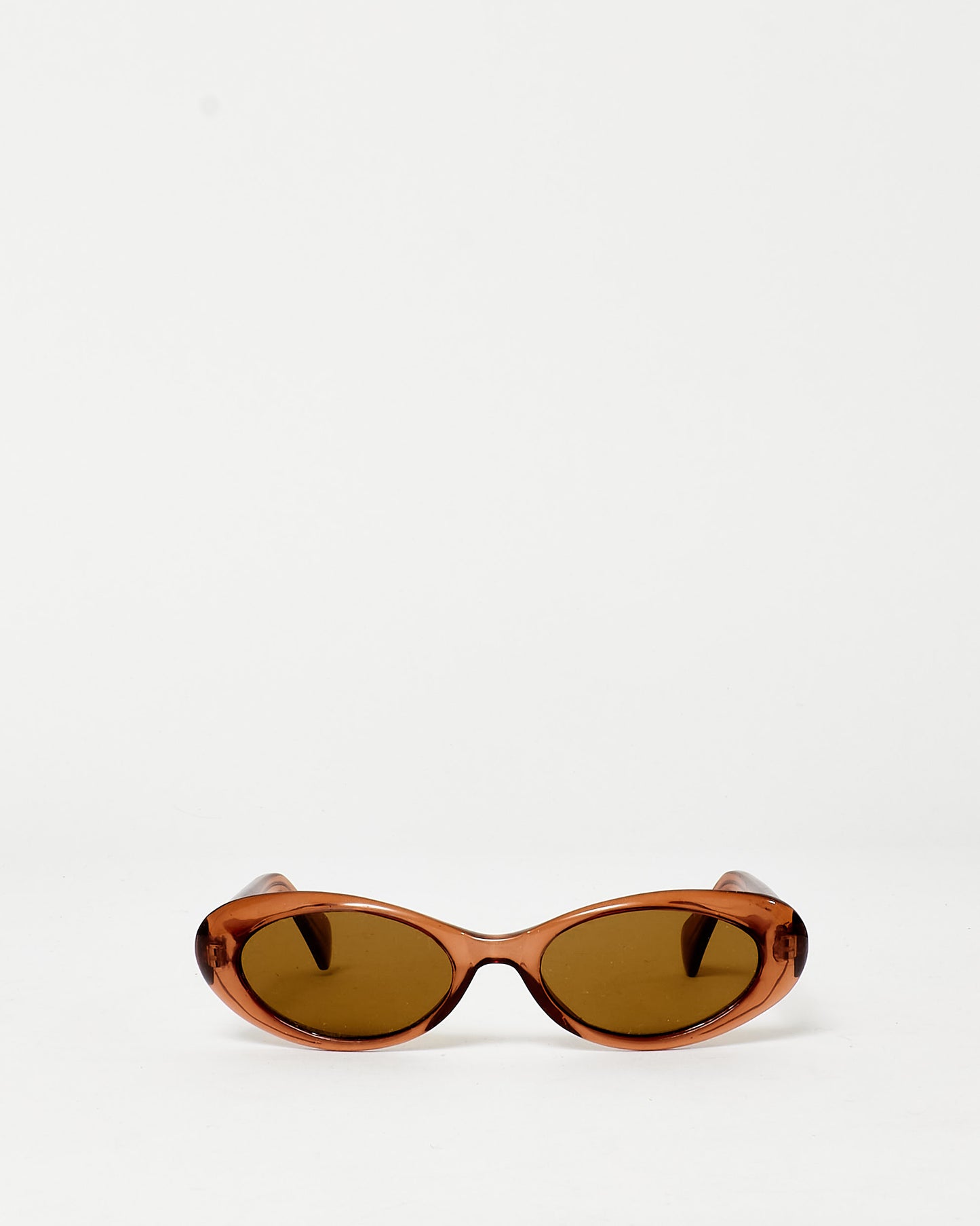 Fendi Brown Acetate Slim Oval Sunglasses MOD SL7066