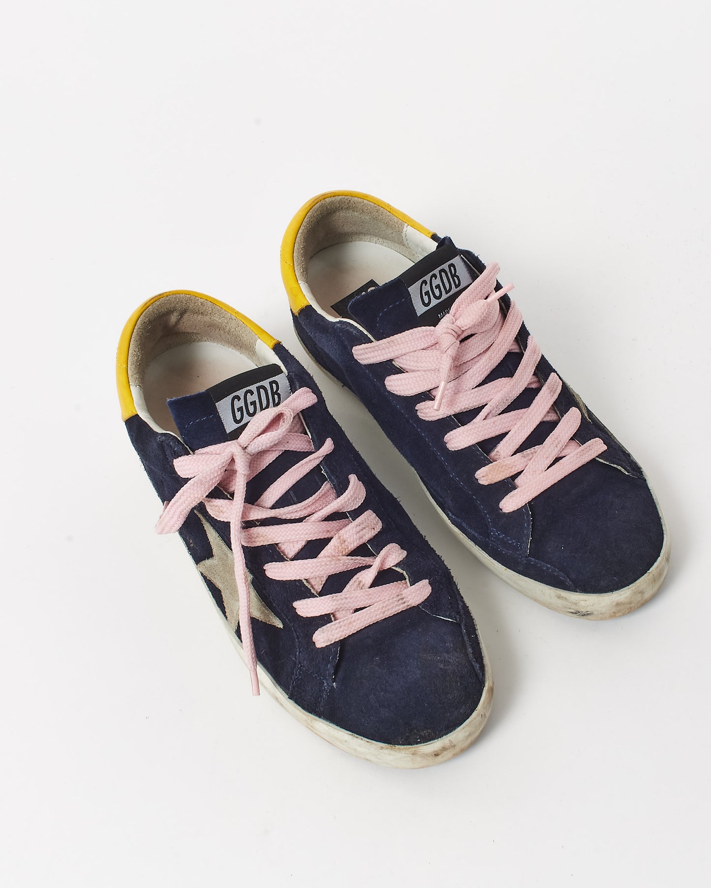 Golden Goose Navy Blue Suede Superstar Sneakers - 37