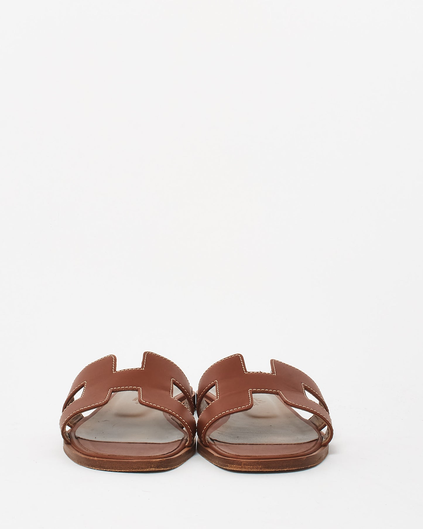 Hermès Gold (Tan) Leather Oran Sandals - 35