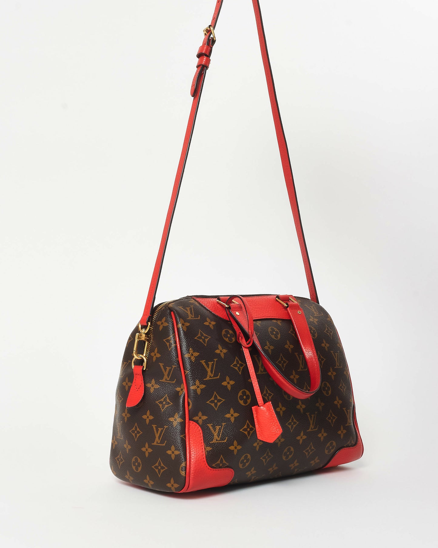 Louis Vuitton Monogram Coated Canvas 
Red Retiro NM Bag