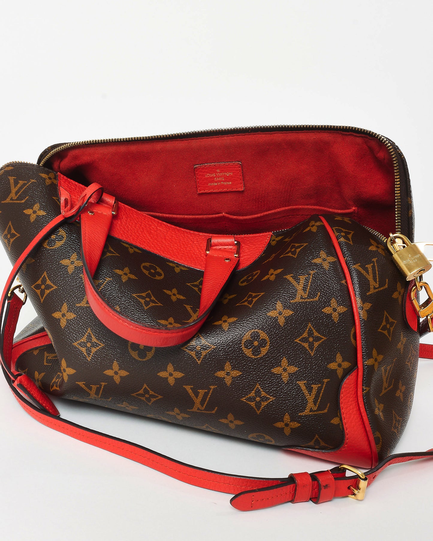 Louis Vuitton Monogram Coated Canvas 
Red Retiro NM Bag