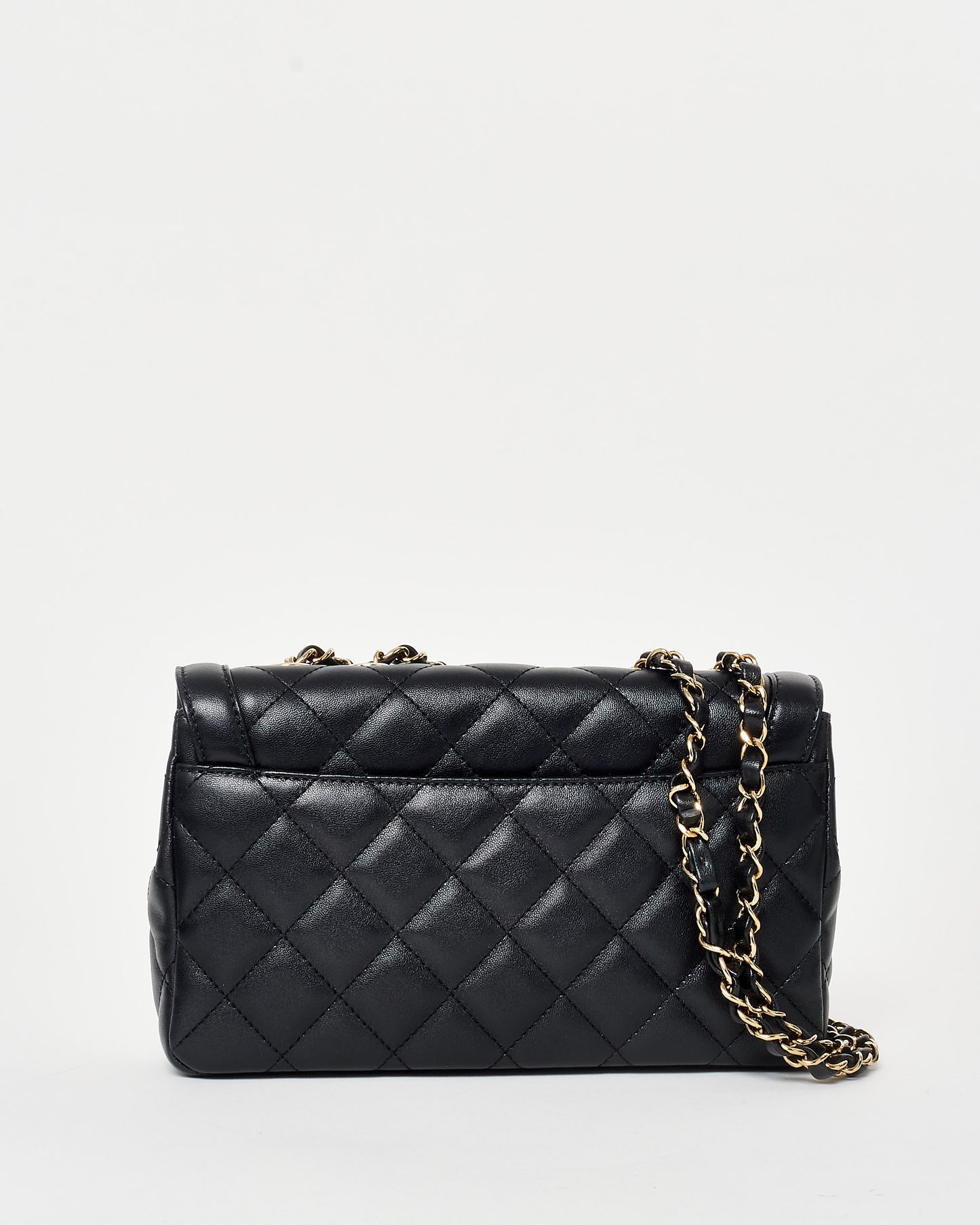 Chanel Black Lambskin Leather GHW Diana Flap Bag