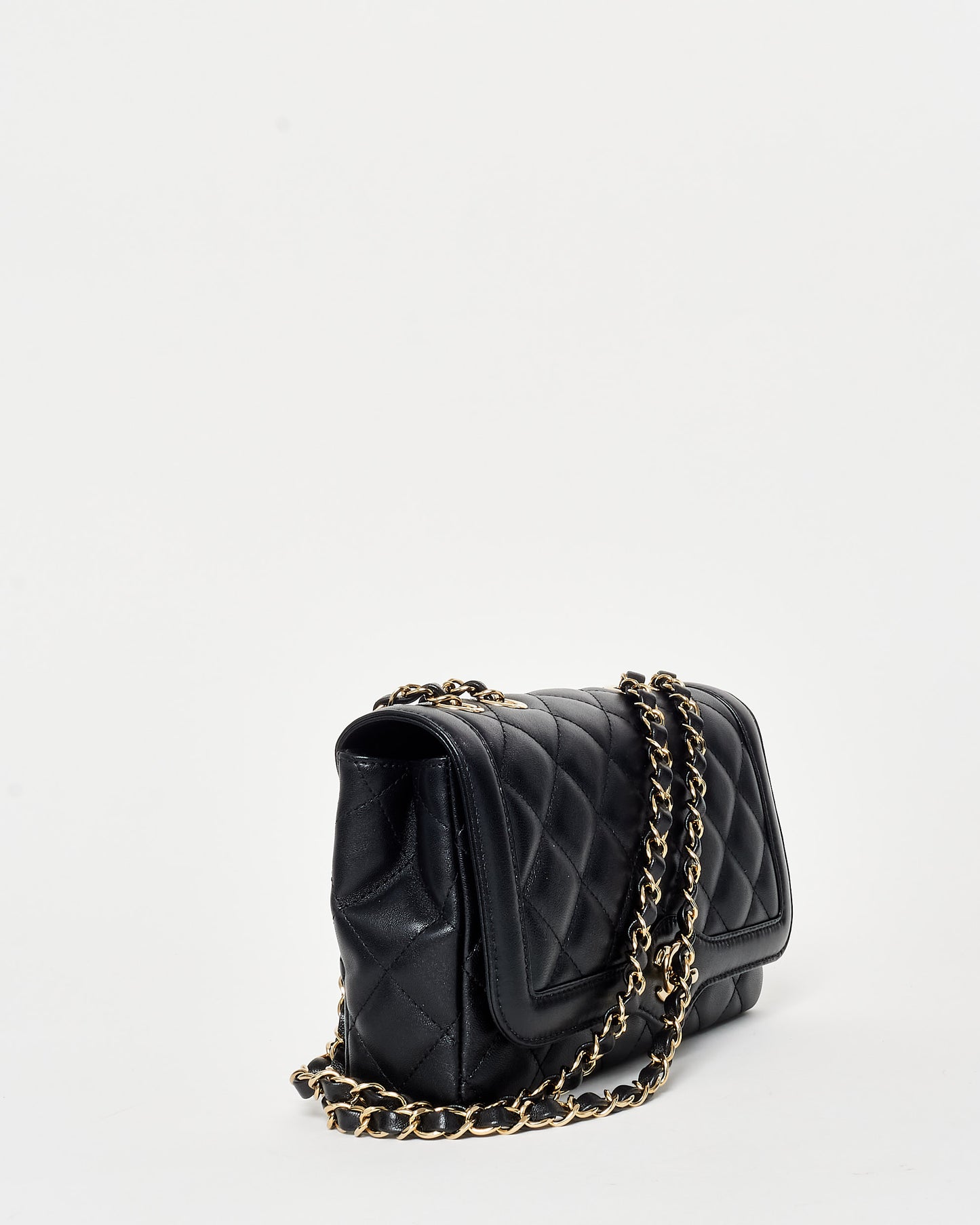 Chanel Black Lambskin Leather GHW Diana Flap Bag