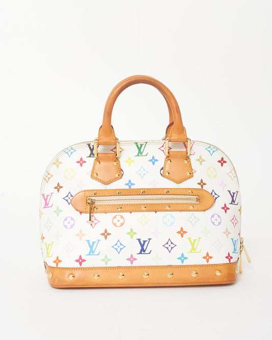 Louis Vuitton White 
Multi Monogram Murakami Coated Canvas Alma PM Bag