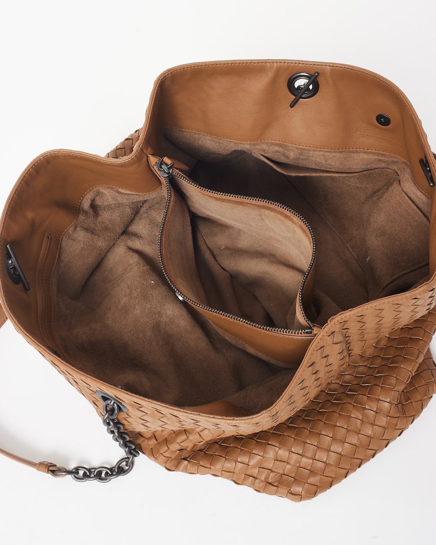 Bottega Veneta Vintage Brown Intrecciato Leather Hobo Shoulder Bag