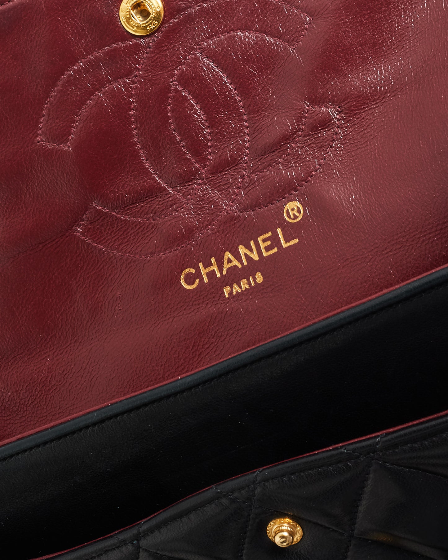 Chanel Vintage Black 
24K Gold Plated Lambskin Flap Bag