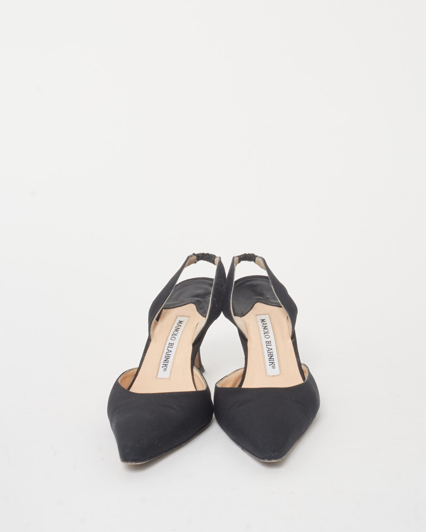 Manolo Blahnik Black Fabric Slingback Pumps - 37