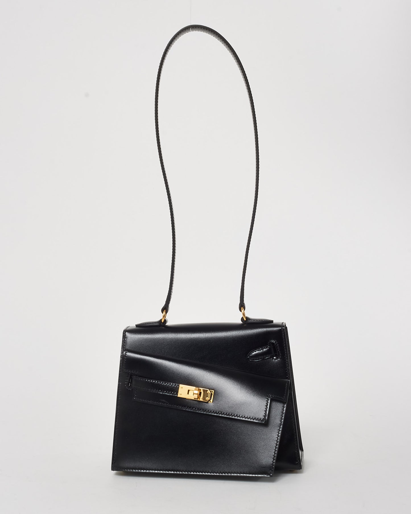 Hermès Black Box Leather Kelly Desordre Handbag GHW