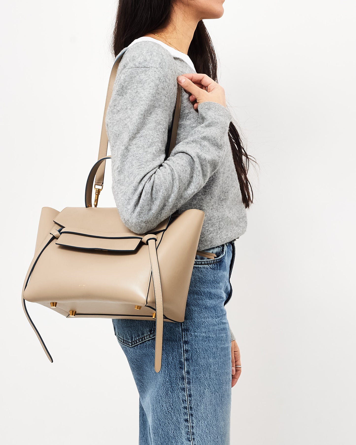 Celine Beige Calfskin Leather Mini Belt Bag