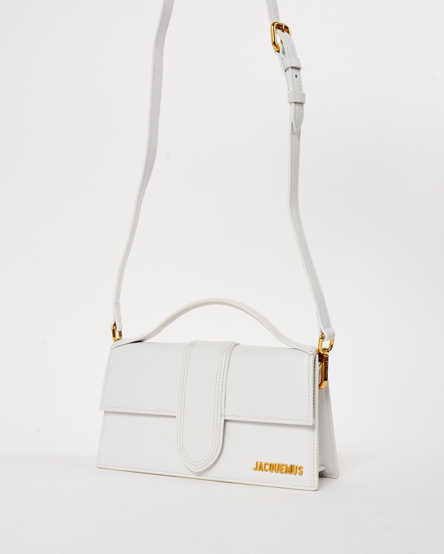 Jacquemus White Leather Le Grand Bambino Bag