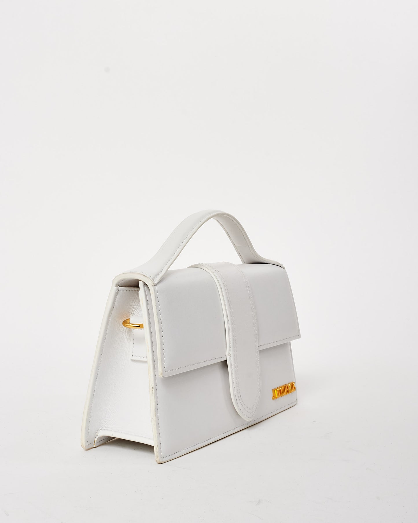 Jacquemus White Leather Le Grand Bambino Bag