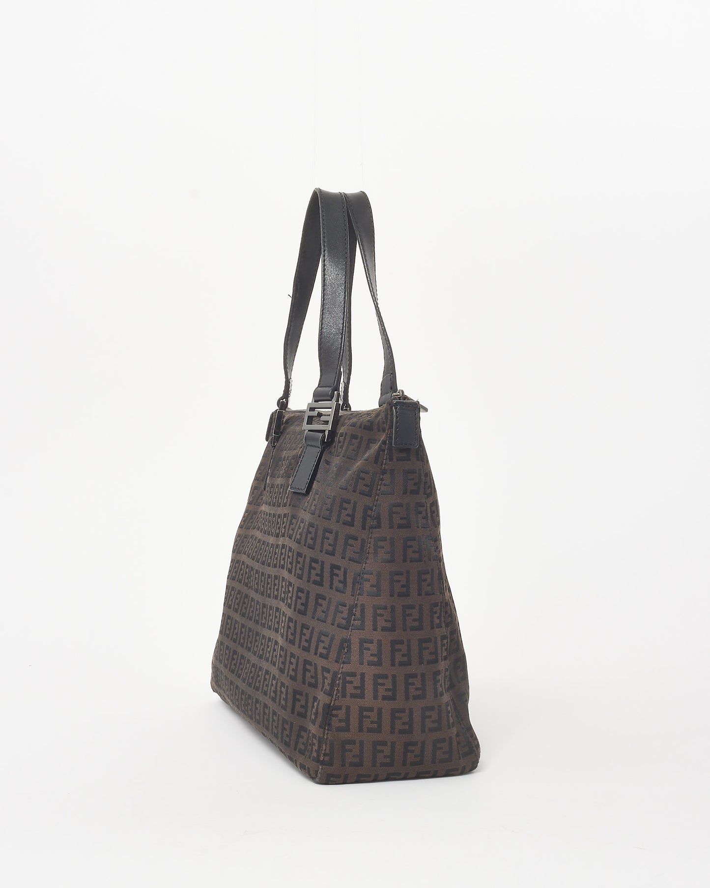 Fendi Vintage Brown and Black Zucchino Canvas Tote Bag