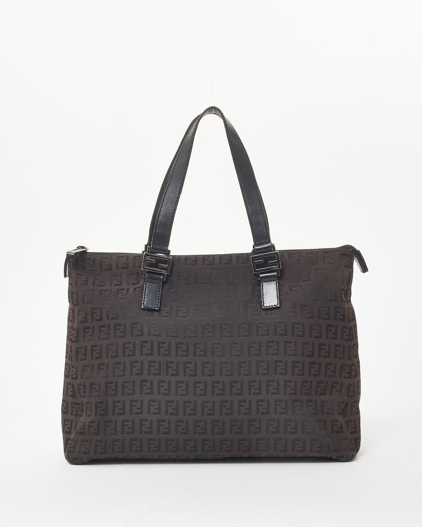 Fendi Vintage Brown and Black Zucchino Canvas Tote Bag