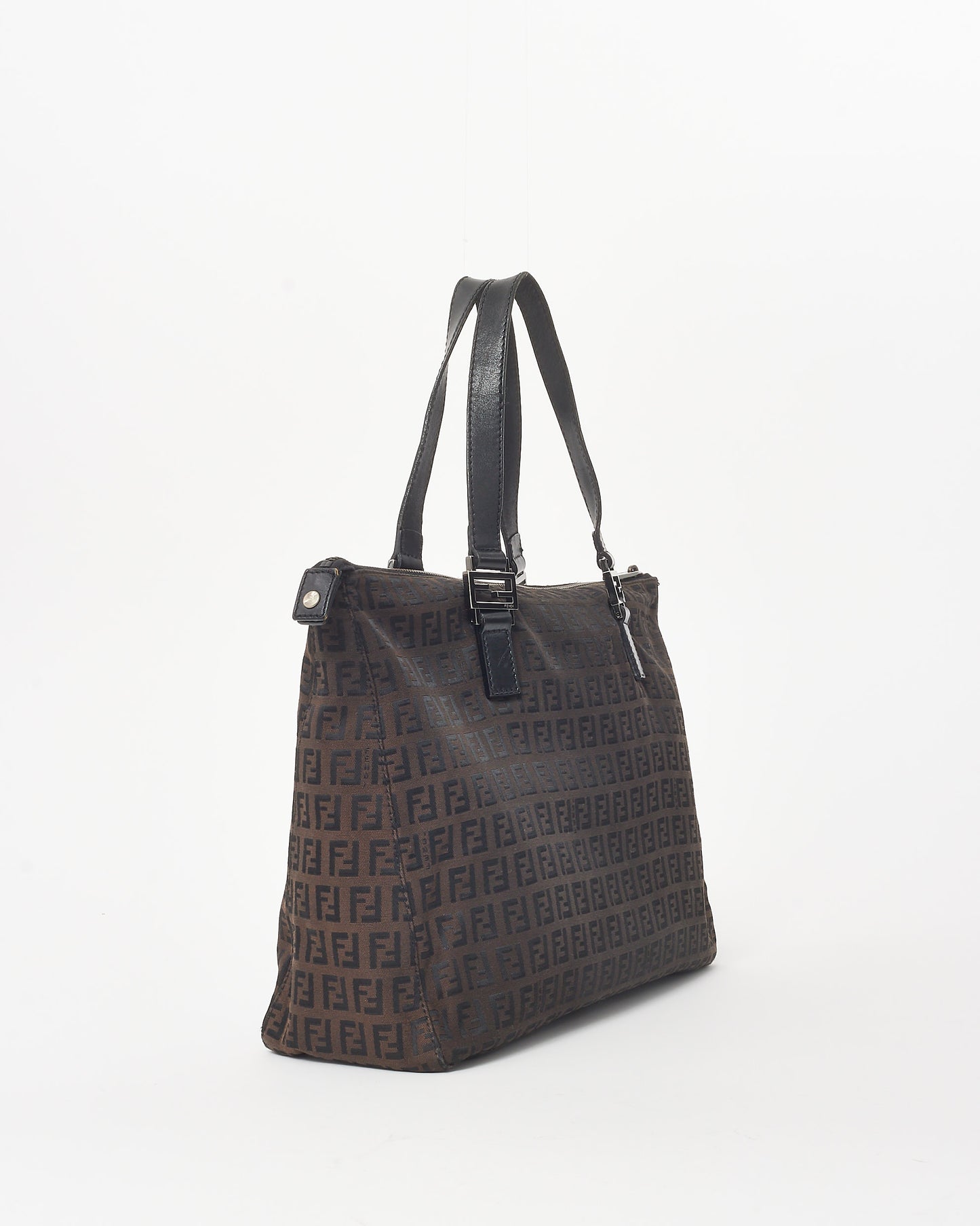 Fendi Vintage Brown and Black Zucchino Canvas Tote Bag