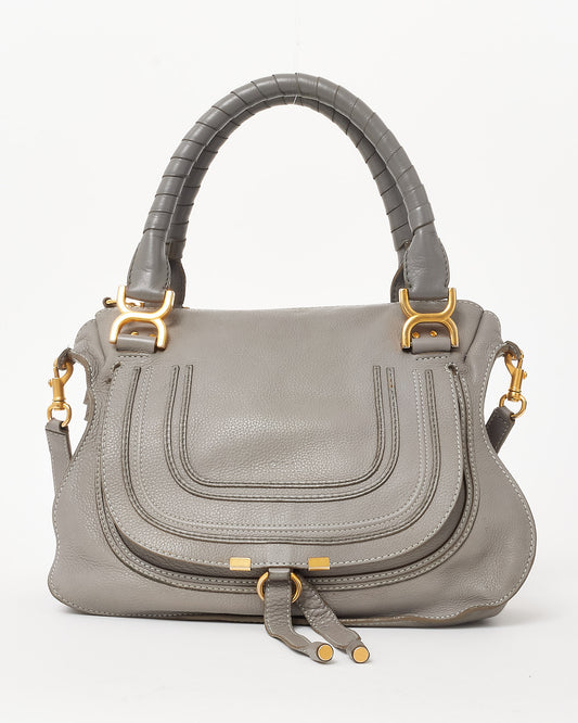 Chloé Grey Leather Small Marcie Double Carry Bag