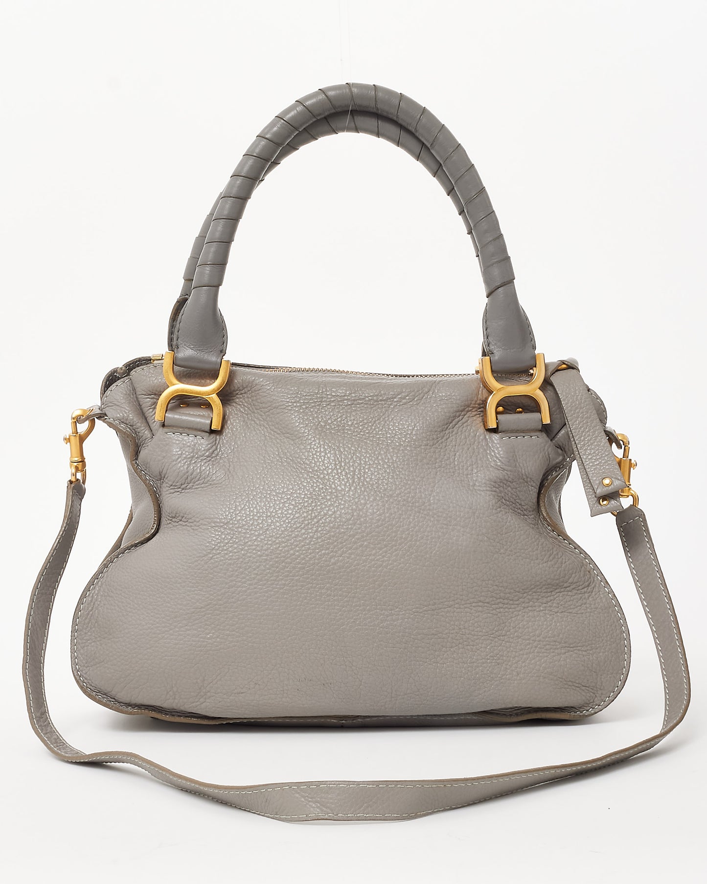 Chloé Grey Leather Small Marcie Double Carry Bag