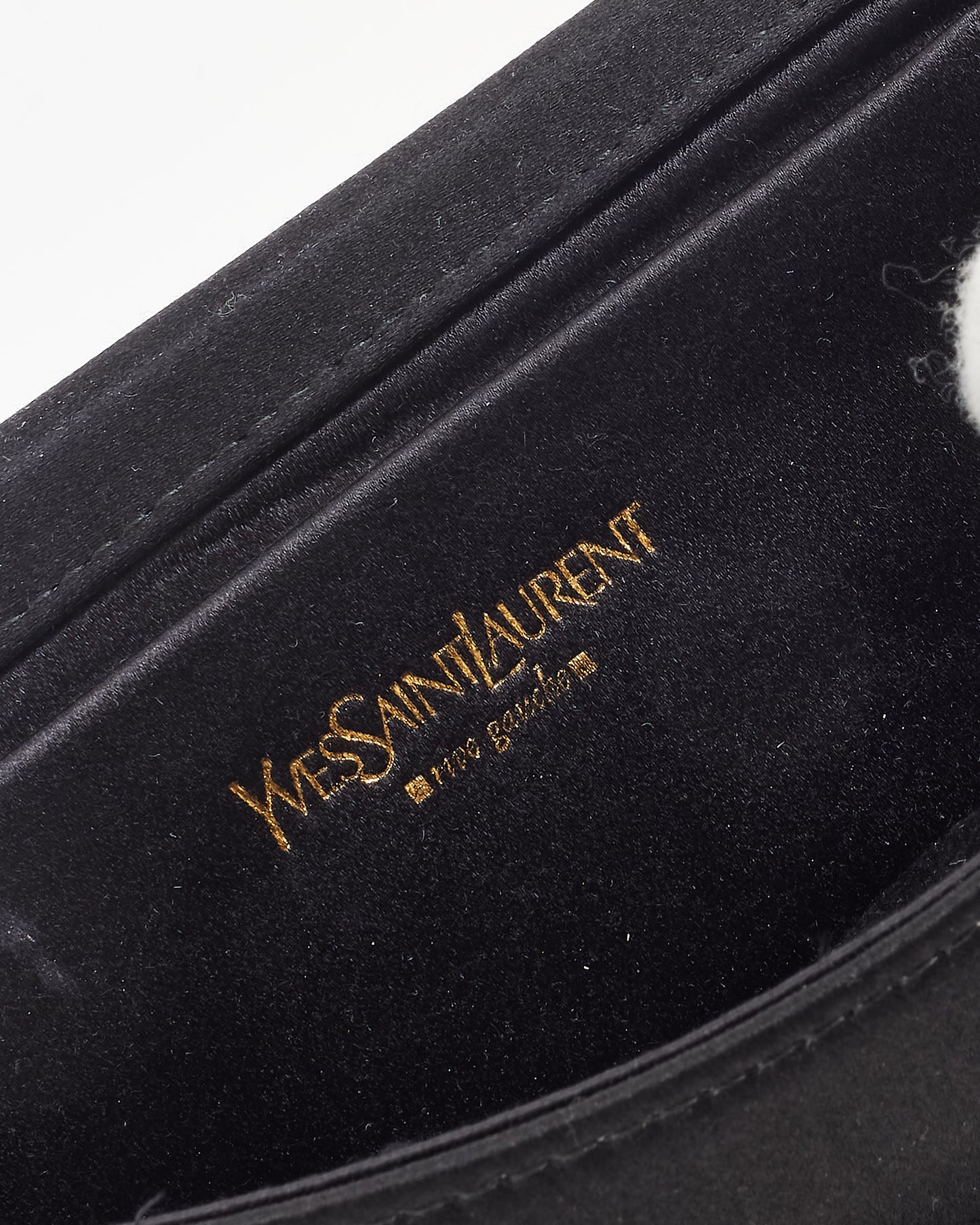 Saint Laurent Black Satin Muse Clutch