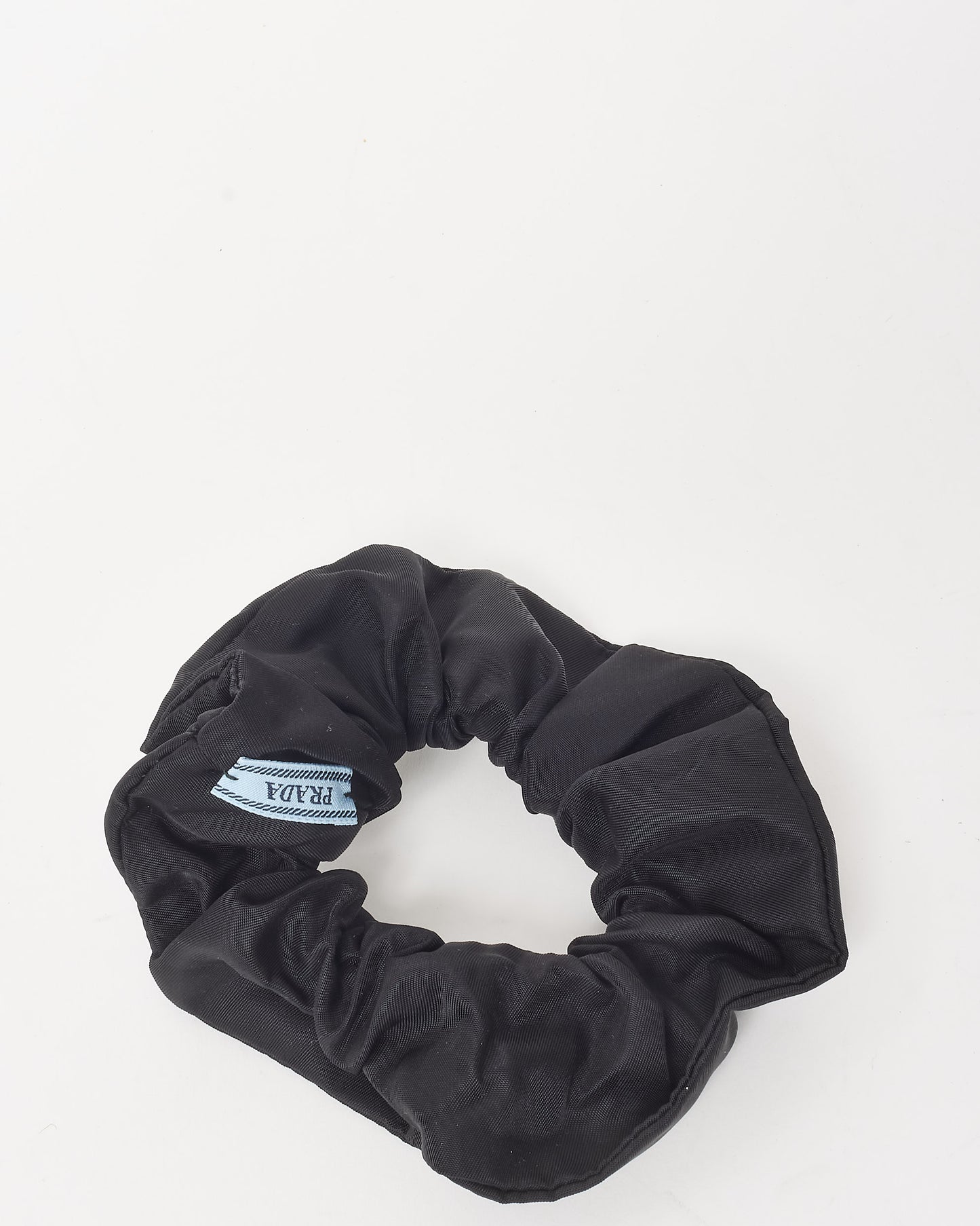 Prada Black Nylon Logo Scrunchie