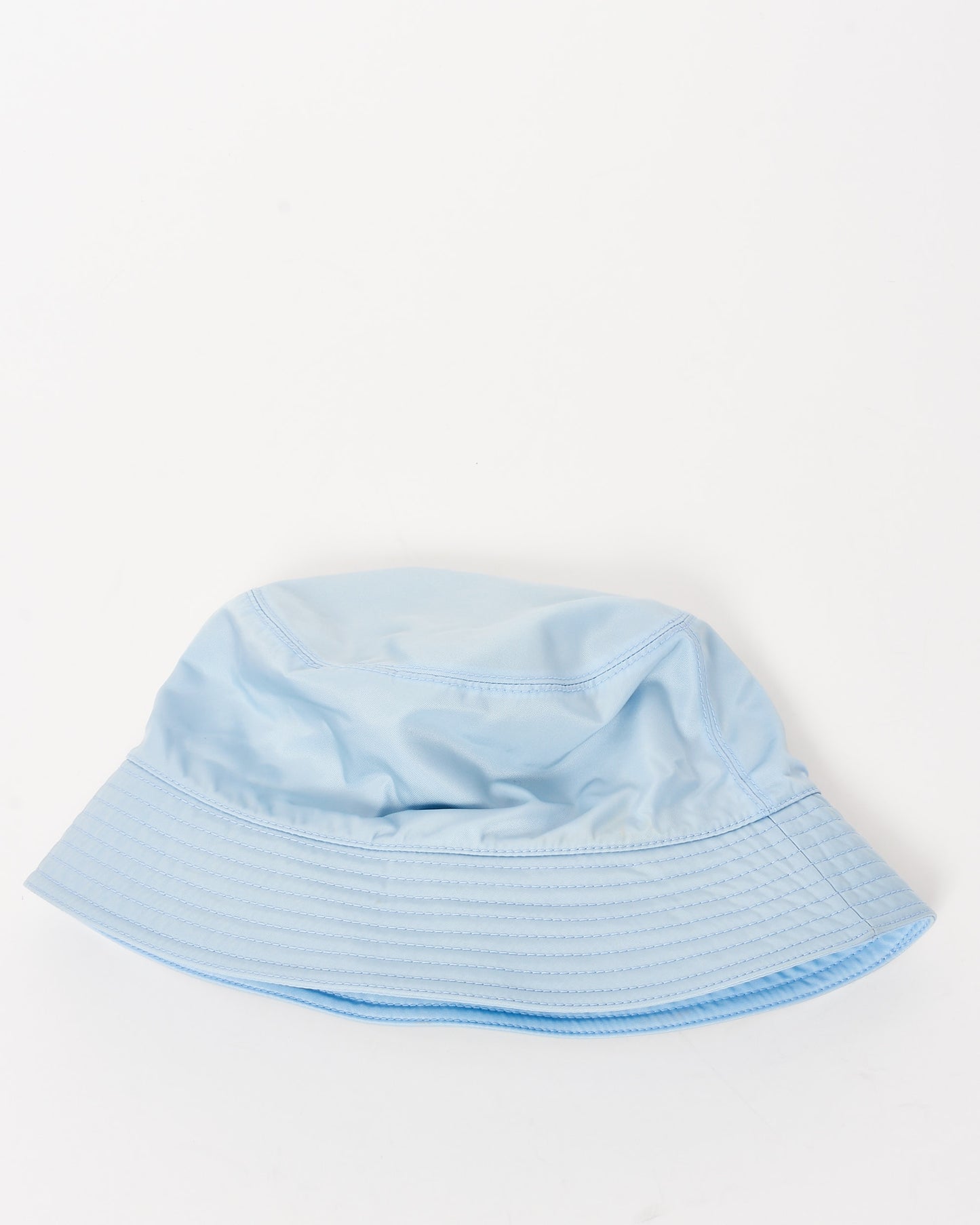 Prada Blue Re-Nylon Logo Bucket Hat - M