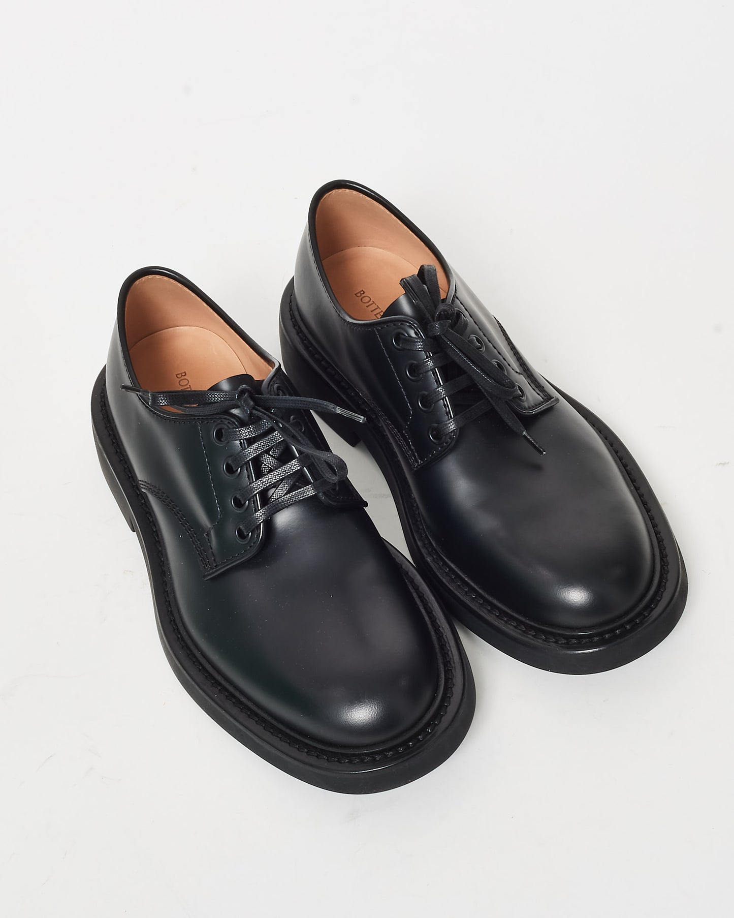 Bottega Veneta Black Leather Level Lace Up Oxford Shoes - 36.5