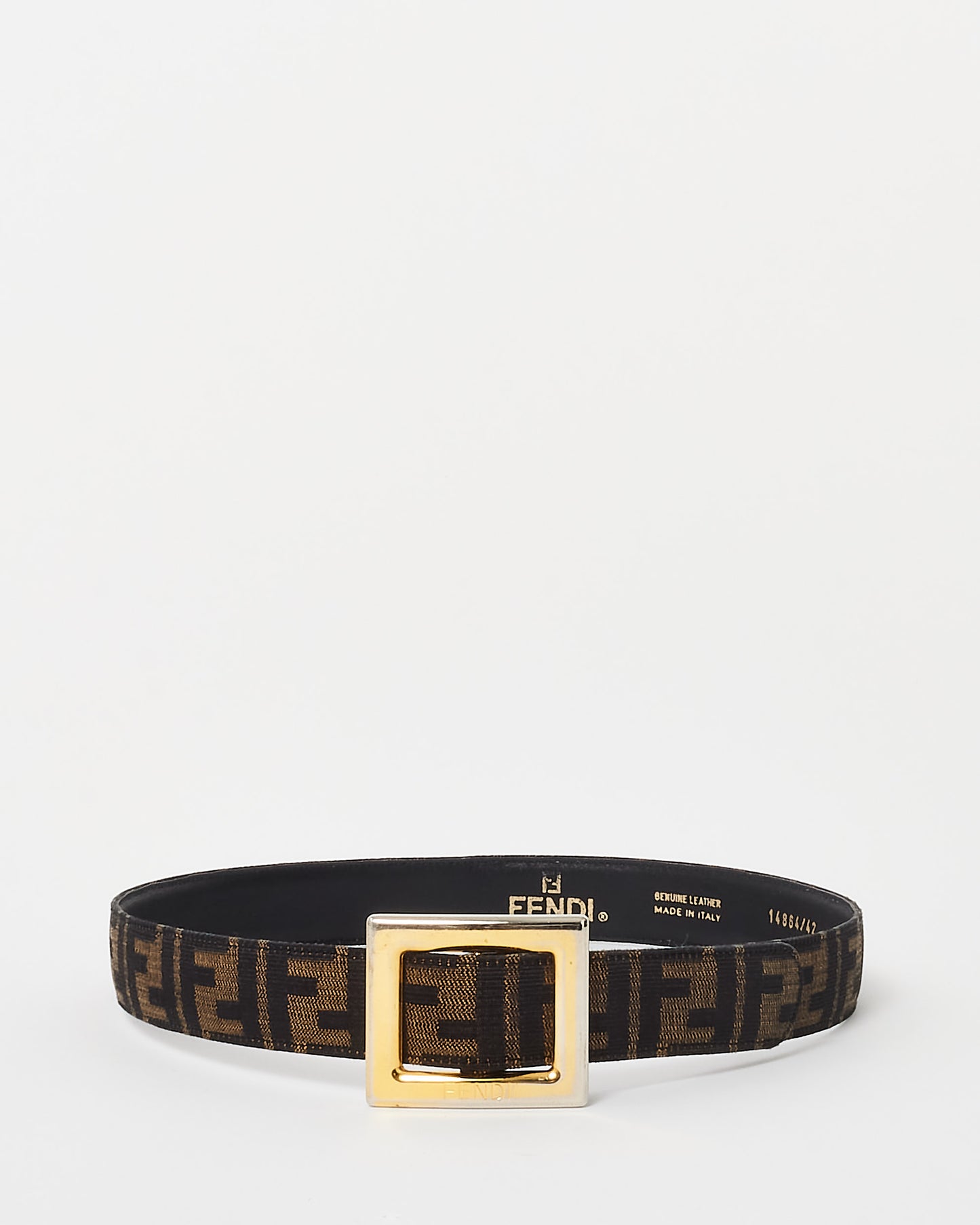 Fendi Vintage Monogram Canvas Zucca Print Belt - 34" L