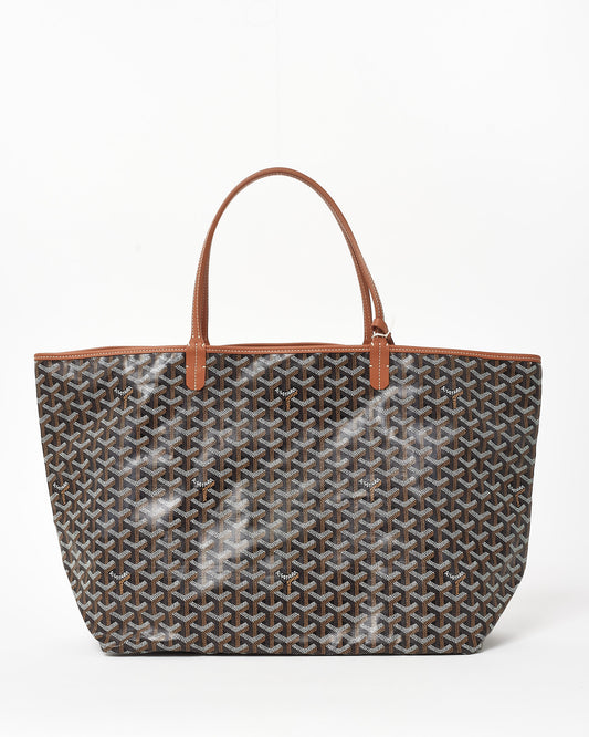 Goyard Black 
Tan Monogram Canvas Saint Louis GM Tote W Pouch