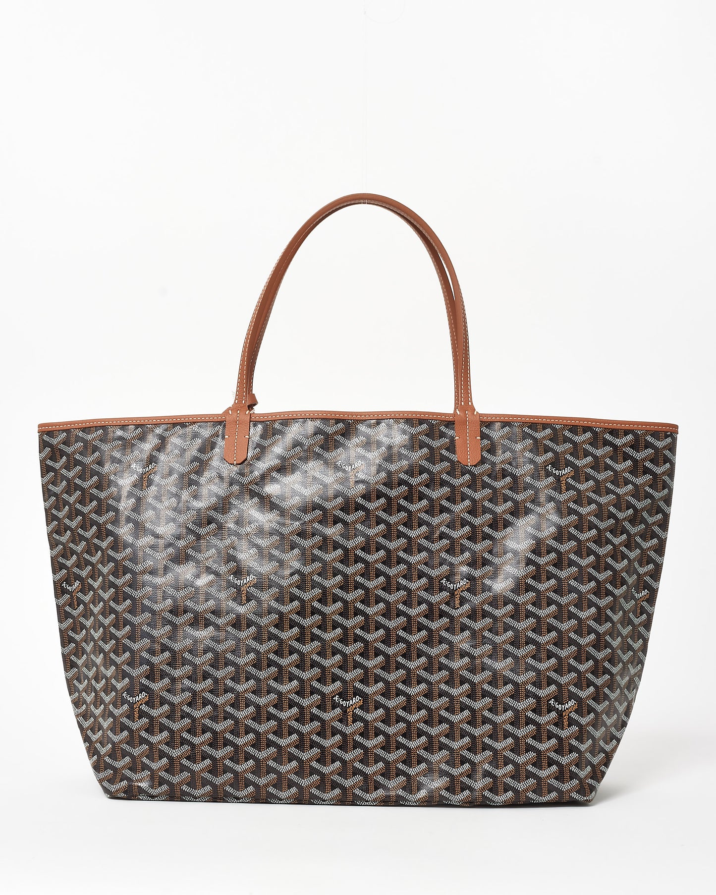 Goyard Black 
Tan Monogram Canvas Saint Louis GM Tote W Pouch