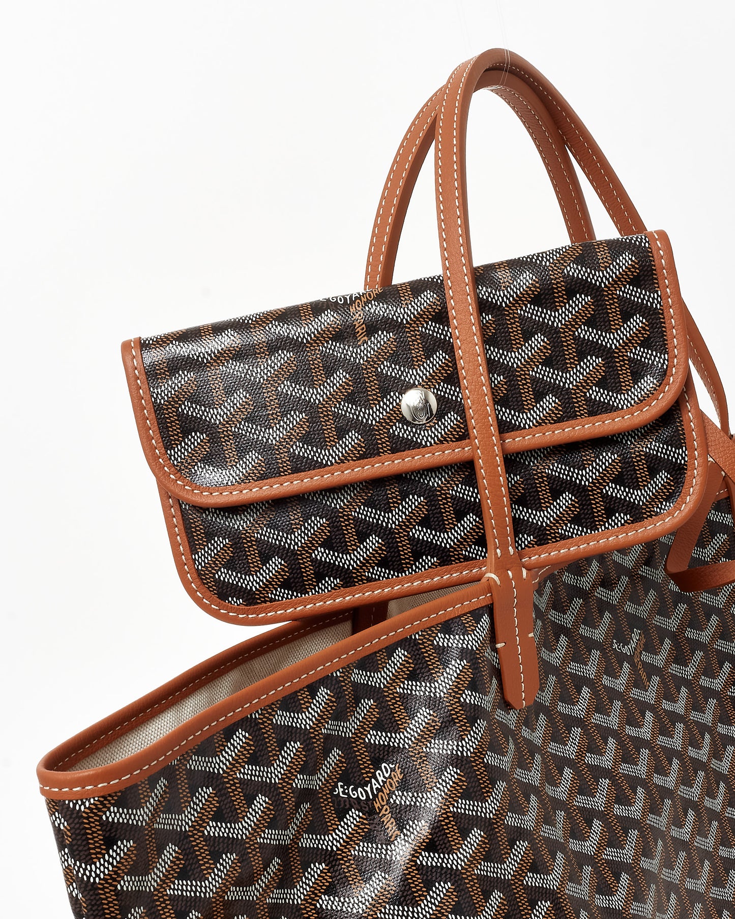 Goyard Black 
Tan Monogram Canvas Saint Louis GM Tote W Pouch