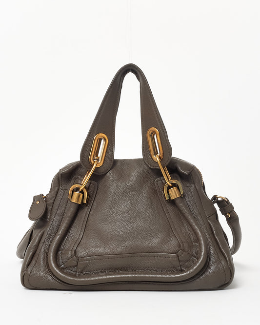 Chloé Brown Leather Small Paraty Satchel Bag