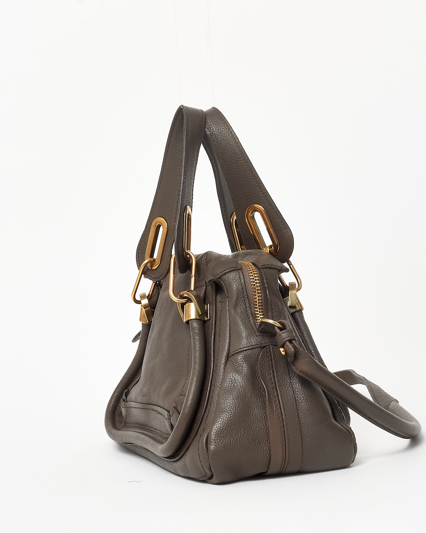 Chloé Brown Leather Small Paraty Satchel Bag