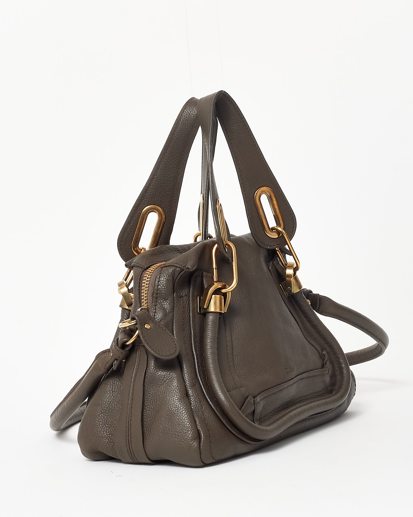 Chloé Brown Leather Small Paraty Satchel Bag