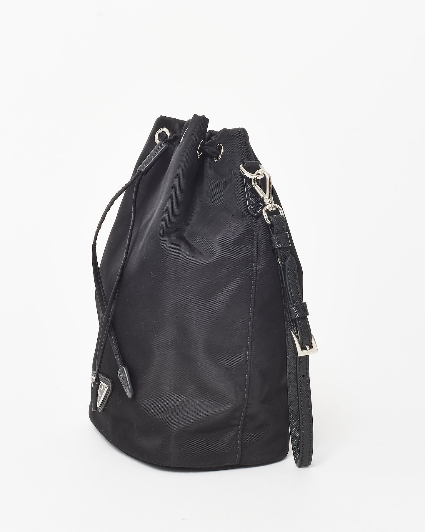 Prada Black Nylon Drawstring Wristlet Pouch