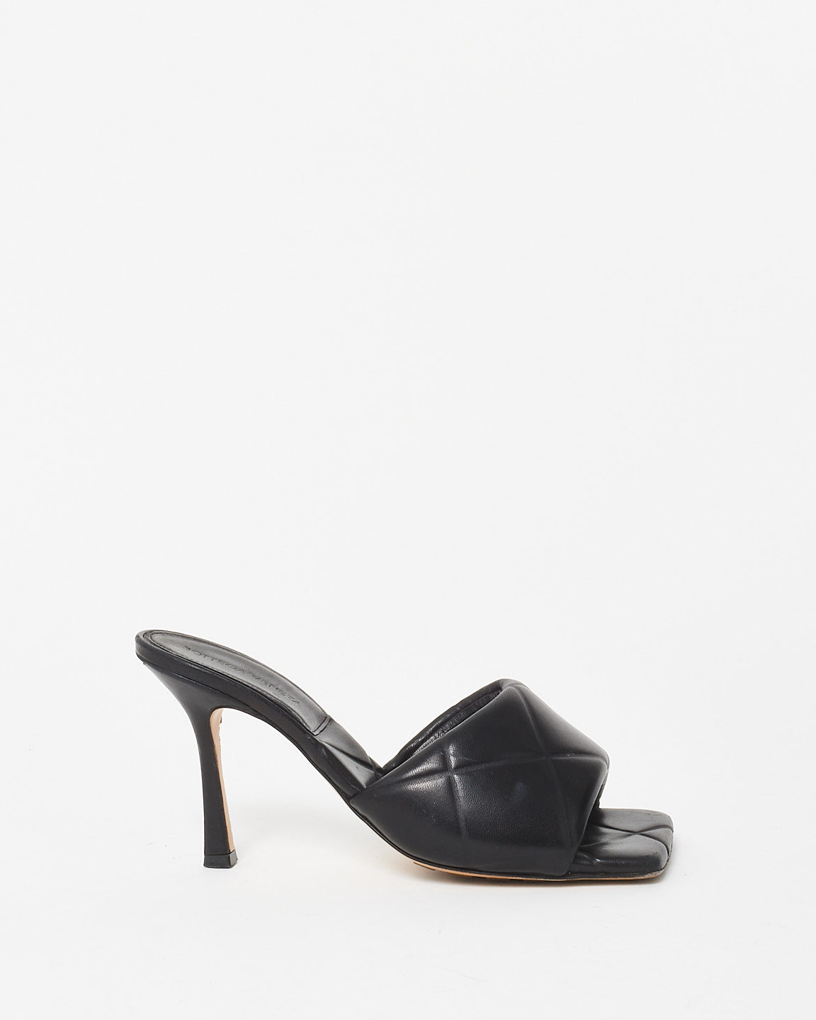 Bottega Veneta Black Intrecciato Leather Lido Mule Heels - 38.5