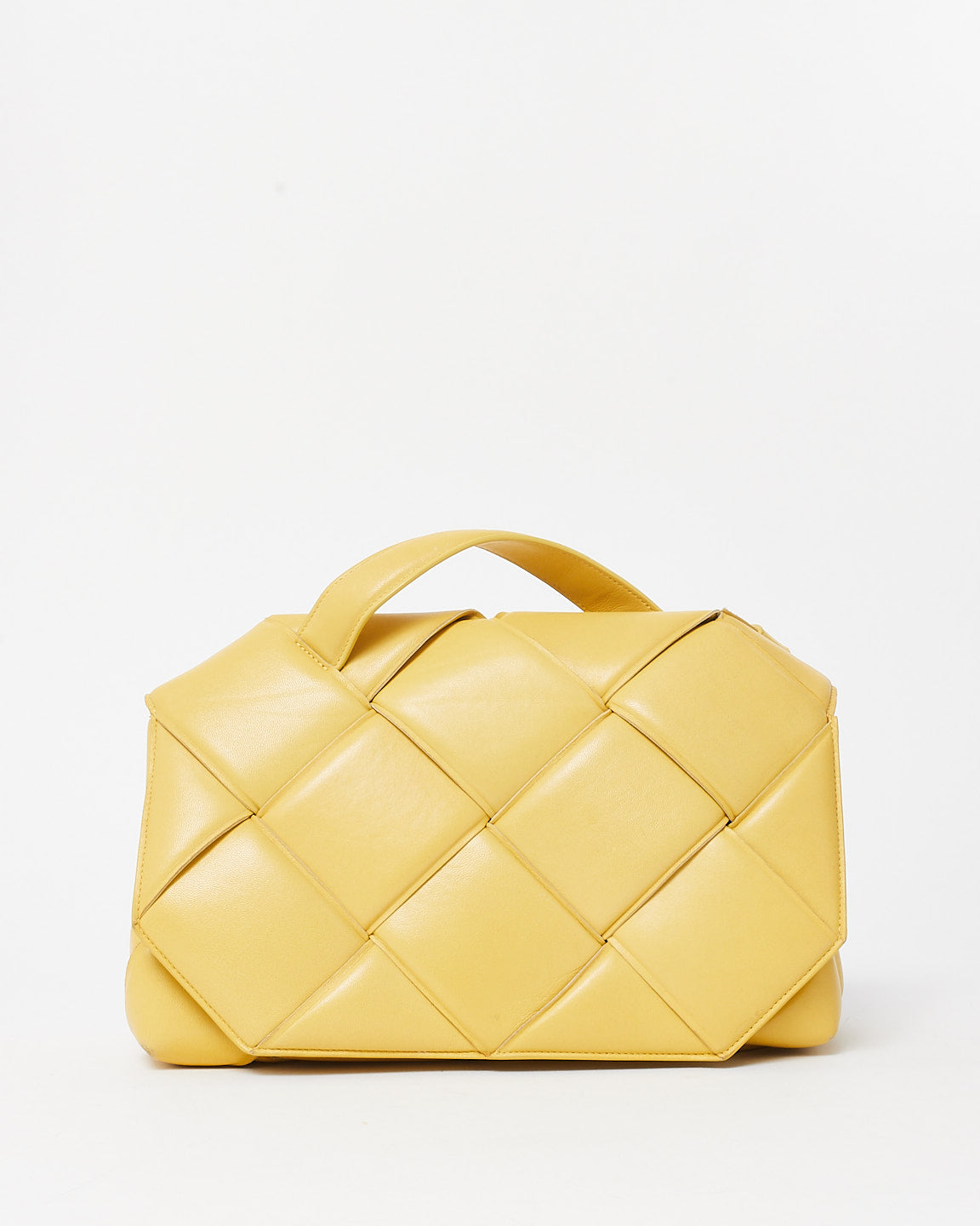 Bottega Veneta Yellow (Corn) Nappa Maxi Intrecciato Leather Padded The Top Handle Bag