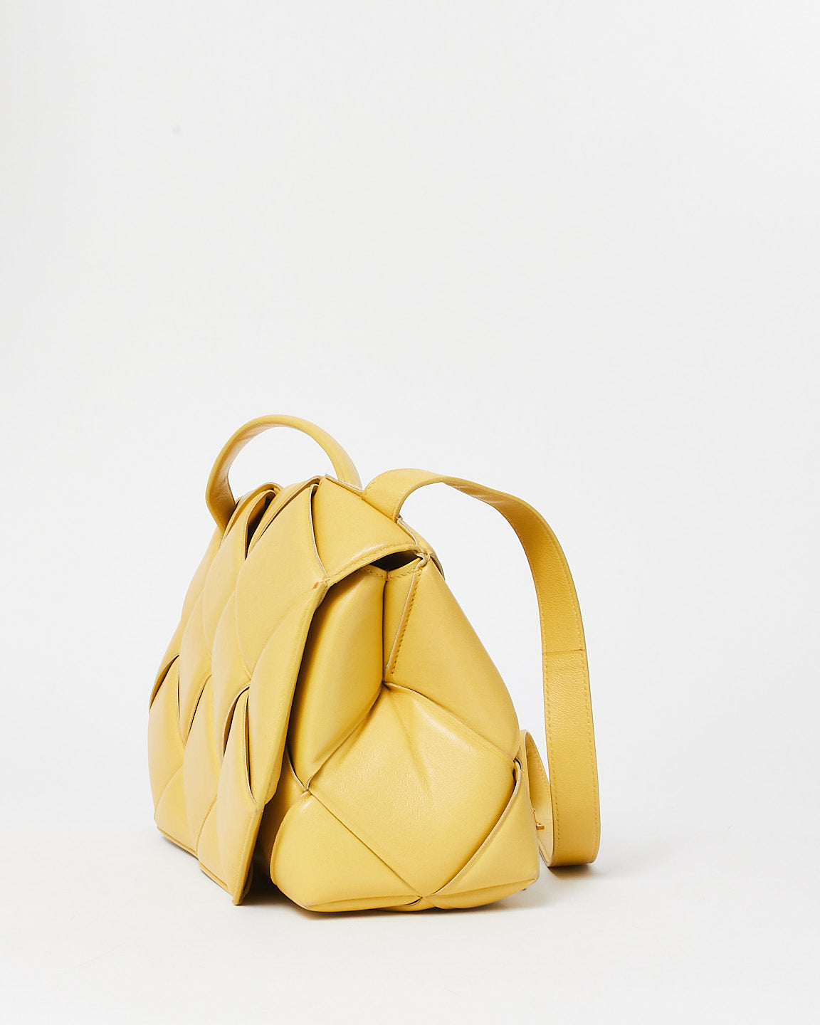 Bottega Veneta Yellow (Corn) Nappa Maxi Intrecciato Leather Padded The Top Handle Bag