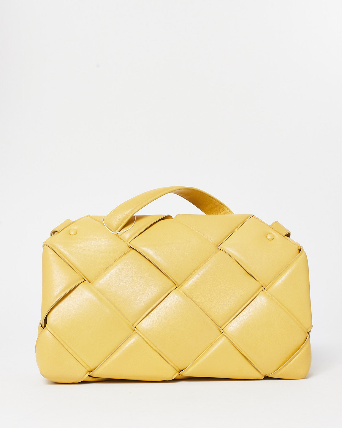 Bottega Veneta Yellow (Corn) Nappa Maxi Intrecciato Leather Padded The Top Handle Bag