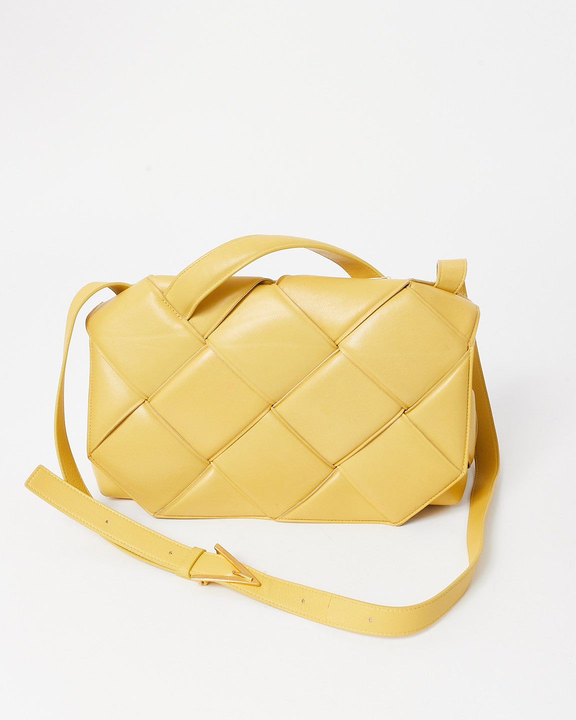 Bottega Veneta Yellow (Corn) Nappa Maxi Intrecciato Leather Padded The Top Handle Bag