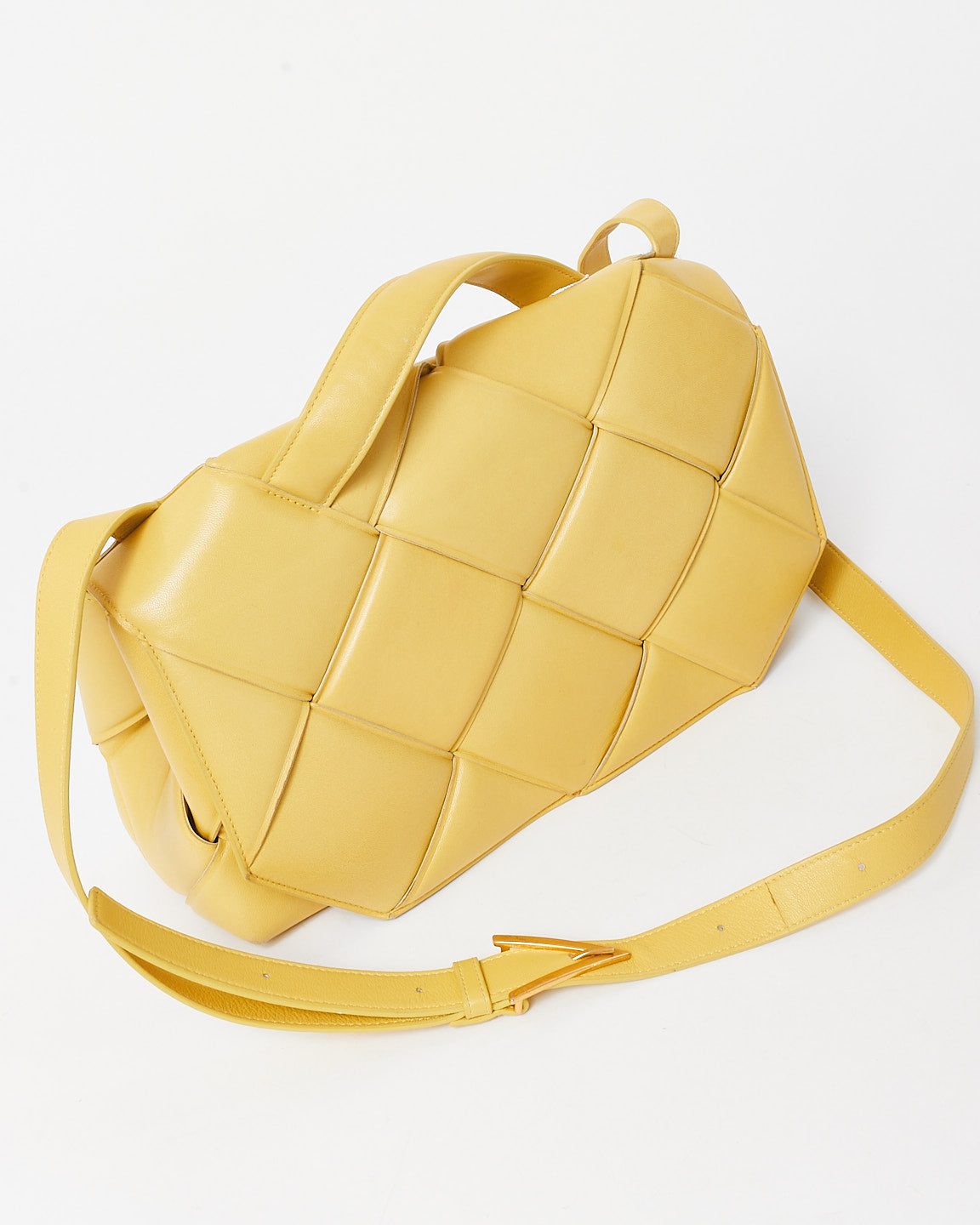 Bottega Veneta Yellow (Corn) Nappa Maxi Intrecciato Leather Padded The Top Handle Bag