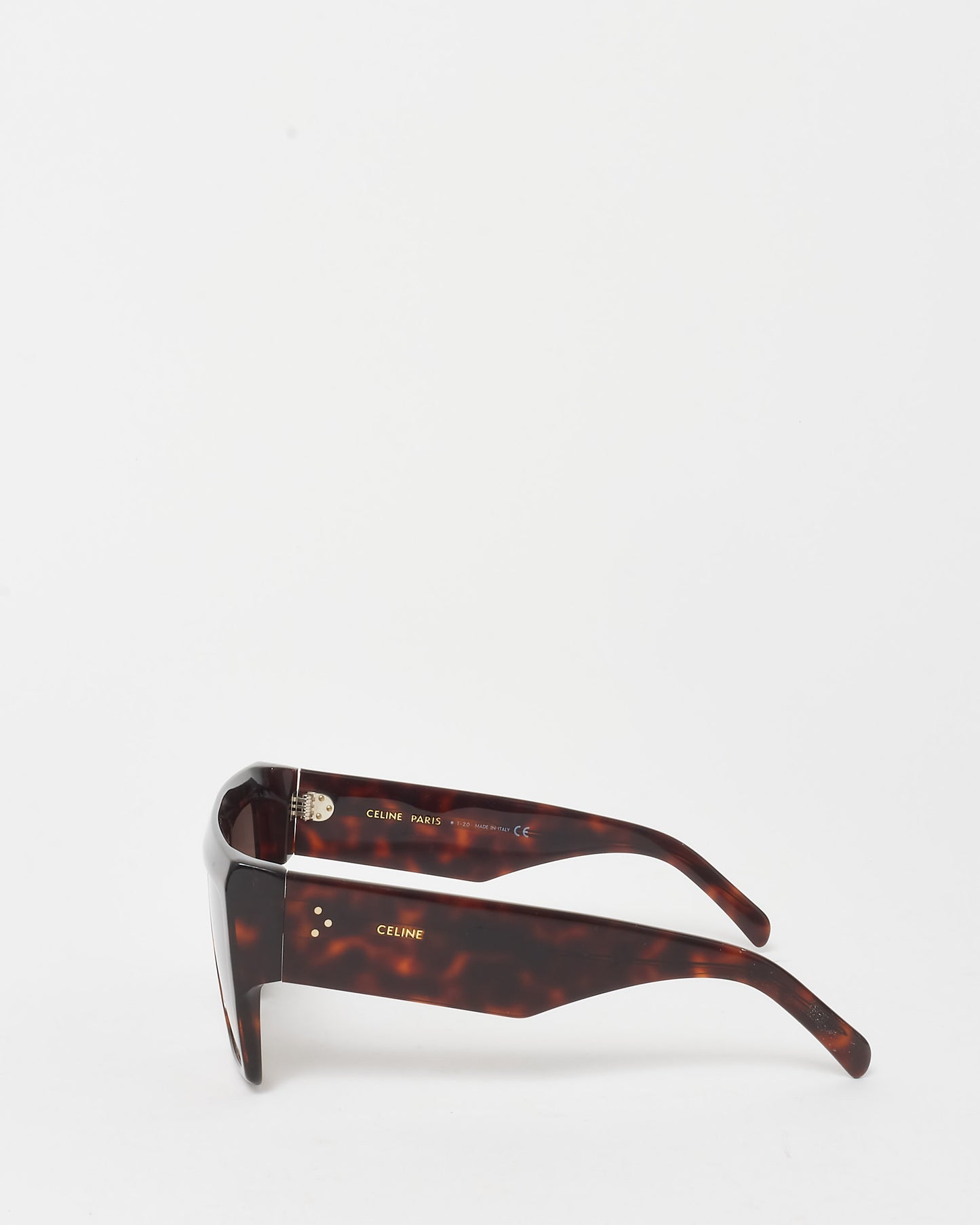 Celine Brown Tortoise Acetate CLA400921 Flat Top Oversized Sunglasses