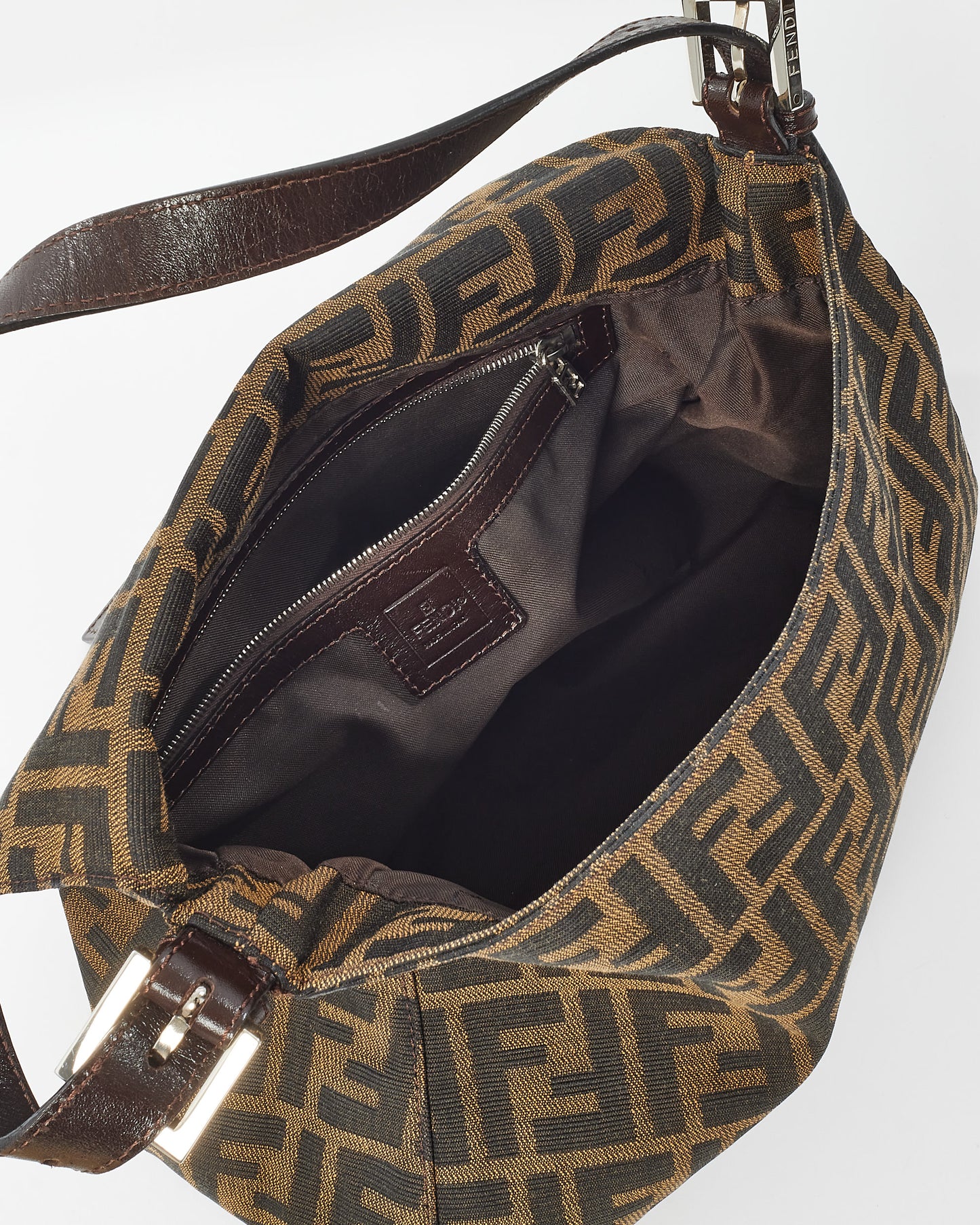 Fendi Zucca Monogram Canvas Mama Baguette Shoulder Bag