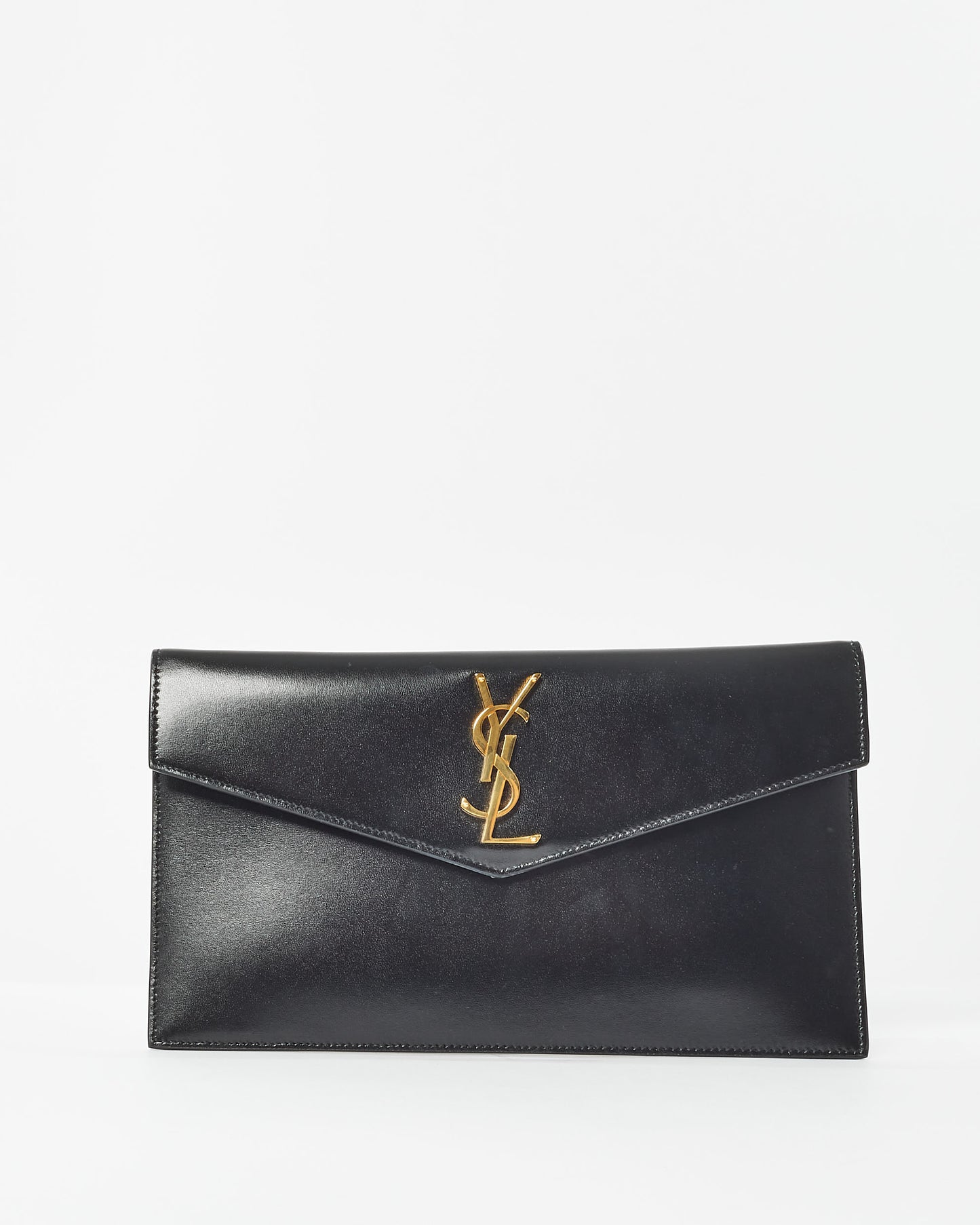 Saint Laurent Black Smooth Leather Uptown Clutch