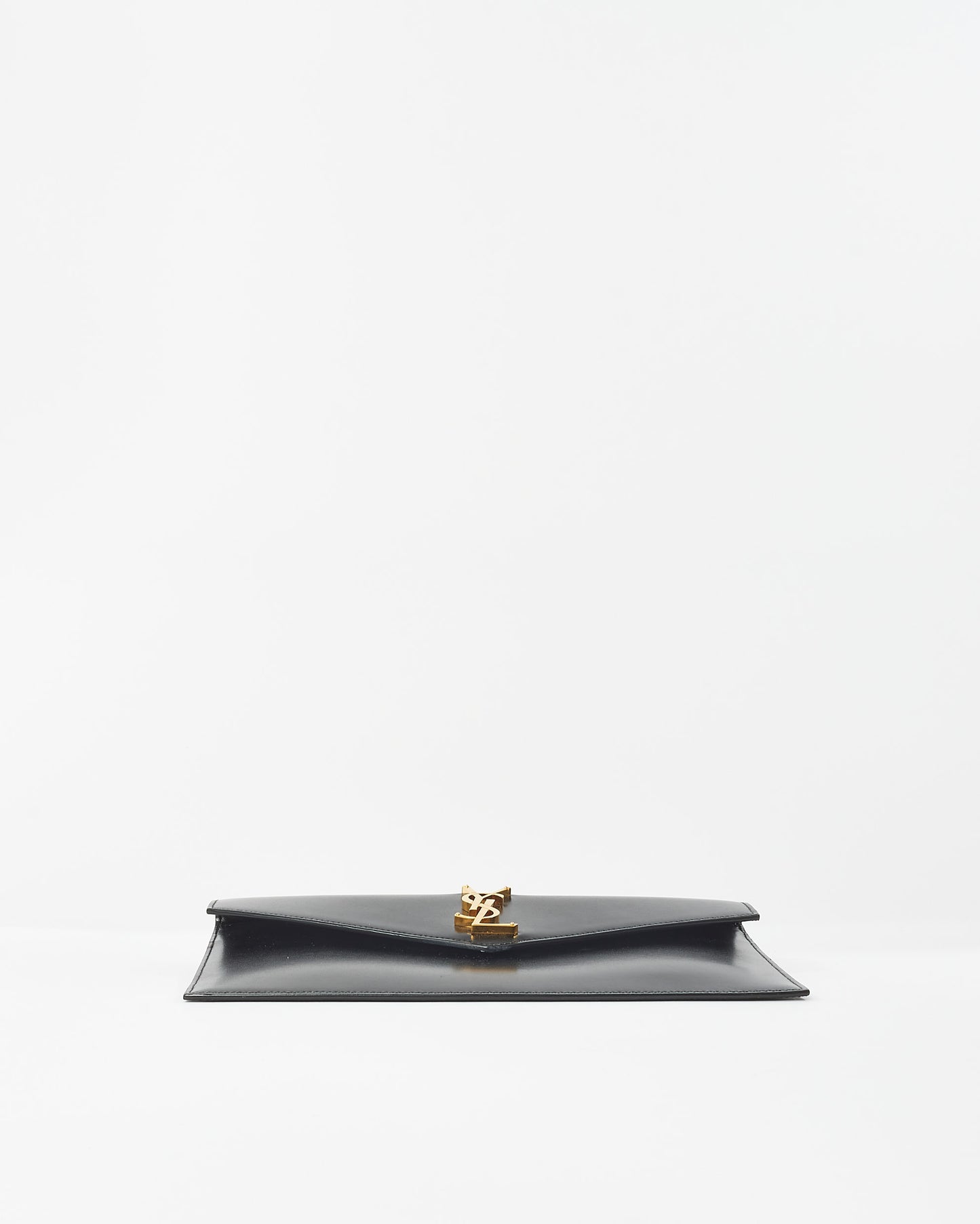 Saint Laurent Black Smooth Leather Uptown Clutch