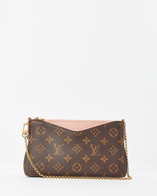 Louis Vuitton Monogram Canvas/ Rose Poudre Pallas Clutch