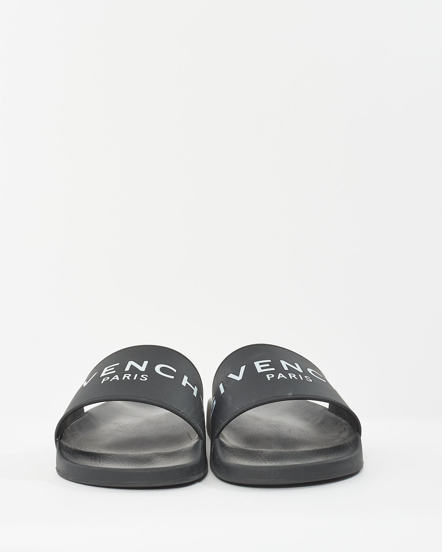 Givenchy Black Rubber Logo Pool Slides - 40