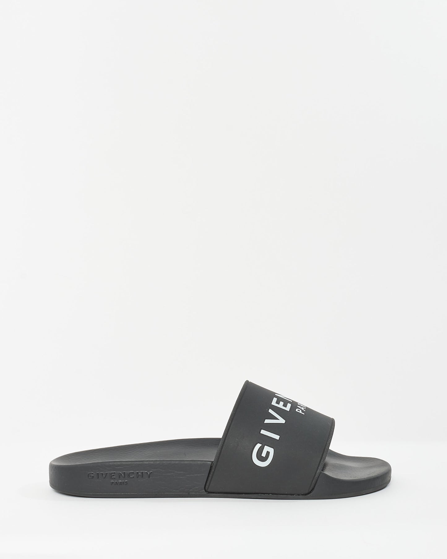 Givenchy Black Rubber Logo Pool Slides - 40