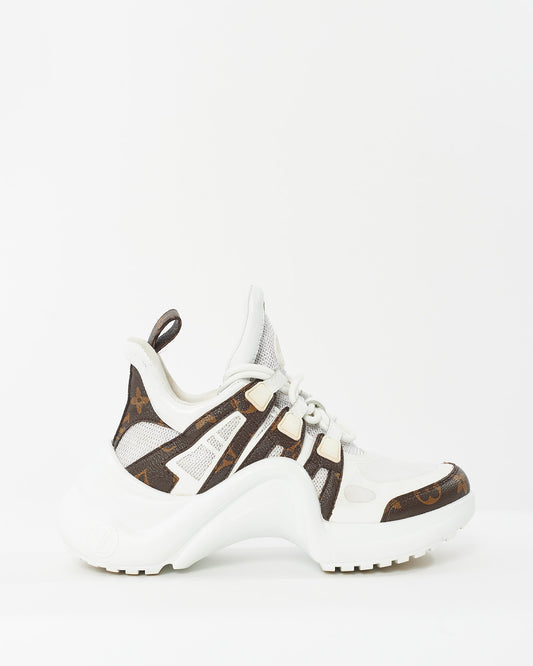 Louis Vuitton White Leather 
Monogram Archlight Sneakers - 36