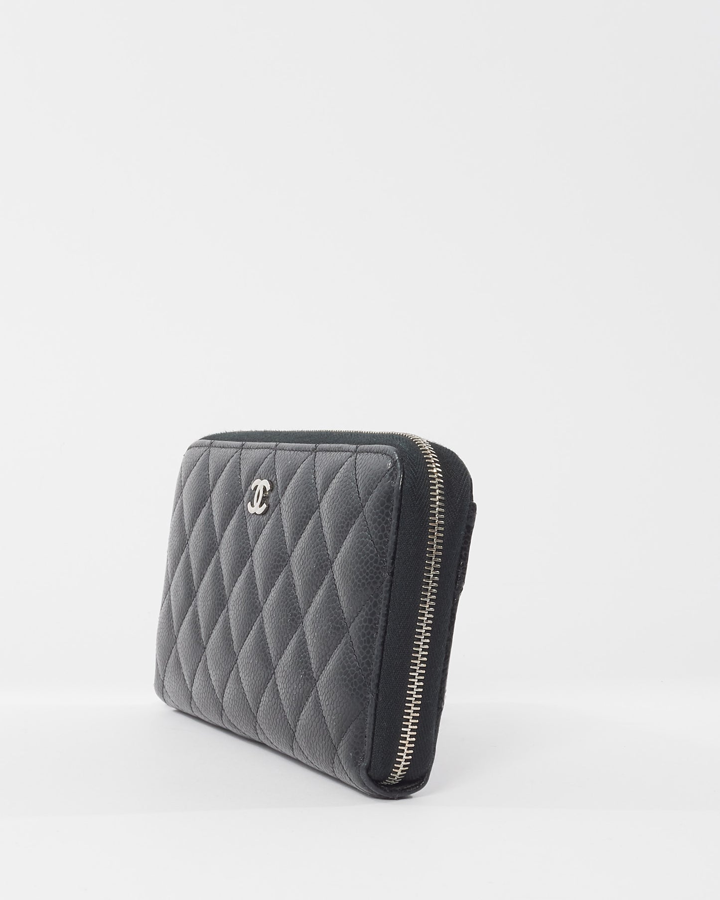 Chanel Black Quilted Caviar Leather Classic Long Zipped Wallet